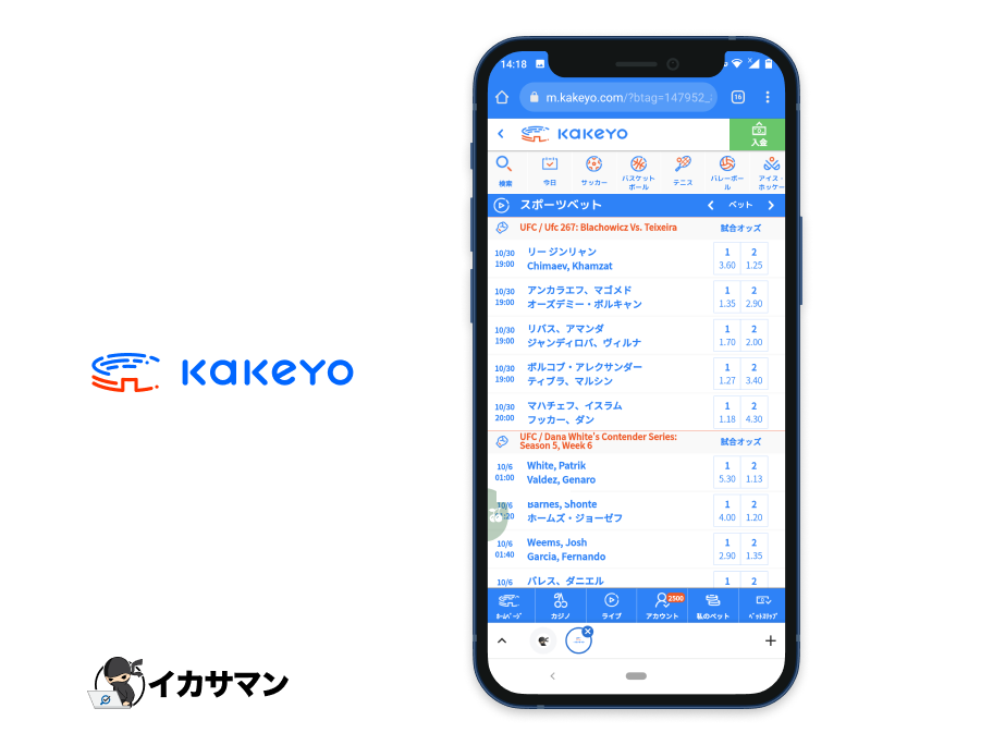 ブックメーカー格闘技 - kakeyo2