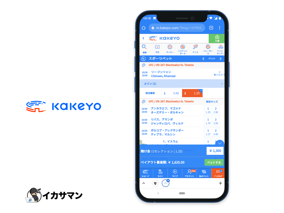ブックメーカー格闘技 - kakeyo3